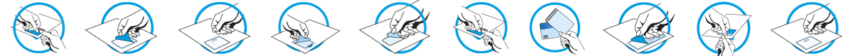 Pictograms of the integrated cards