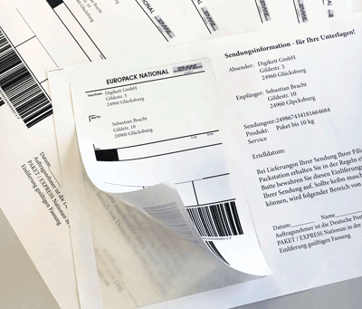 DHL shipping labels