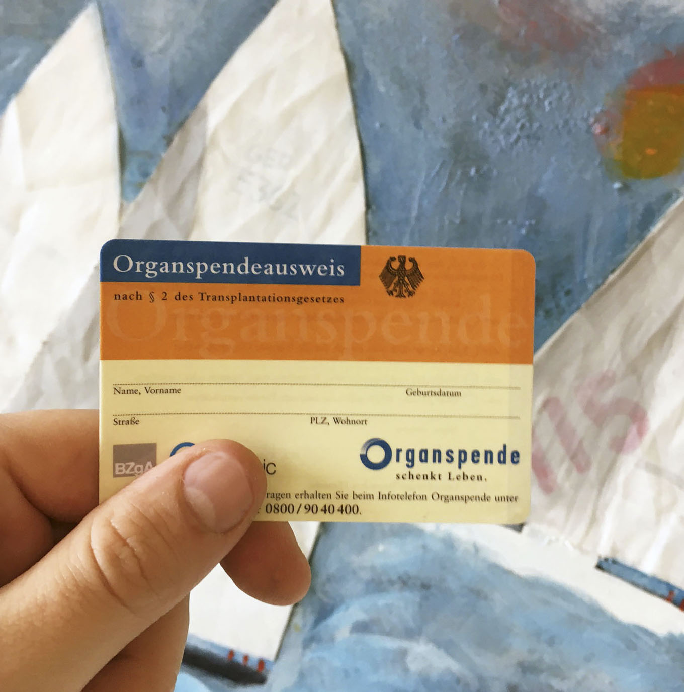 printed donor card