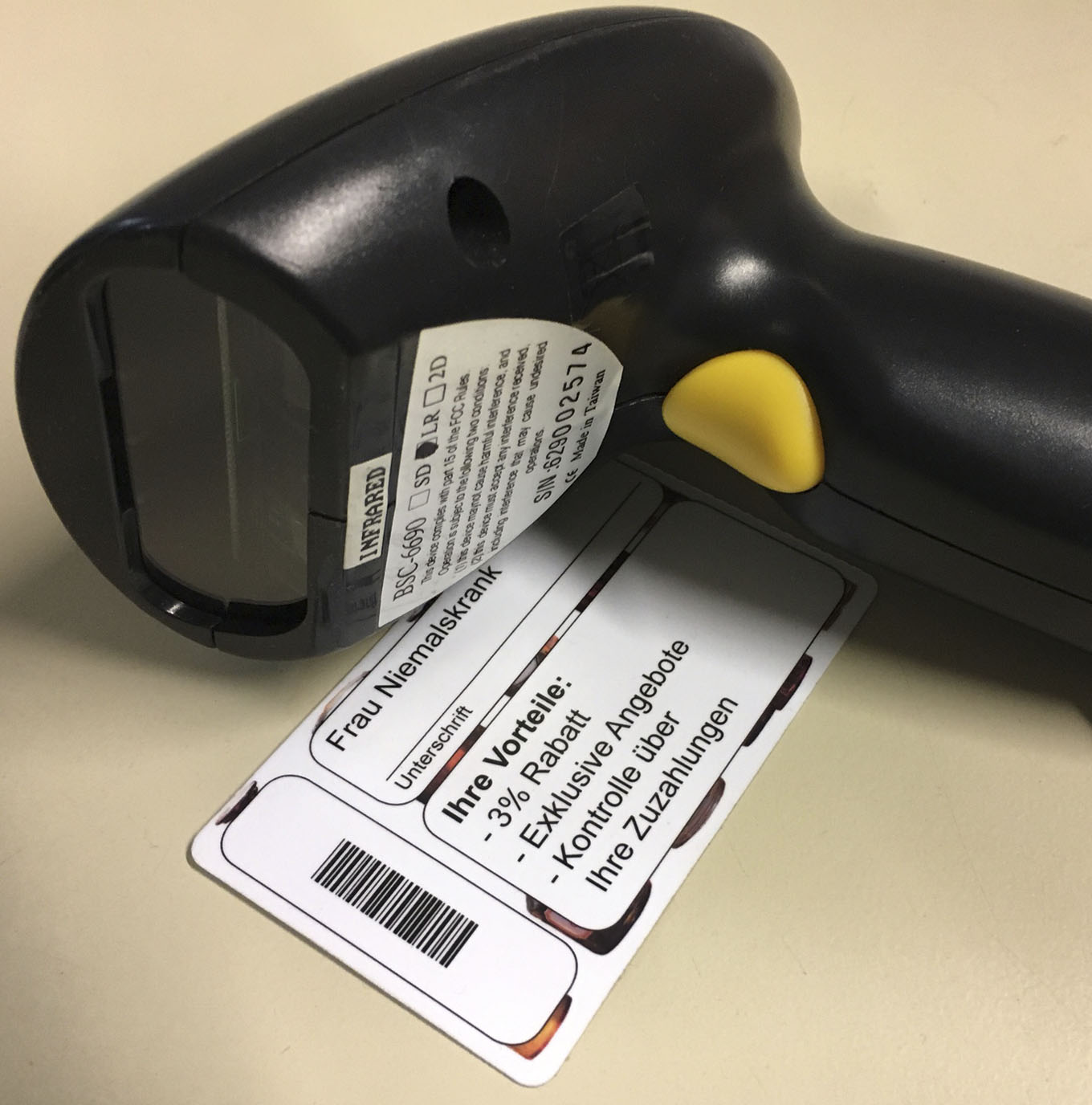 Barcode card